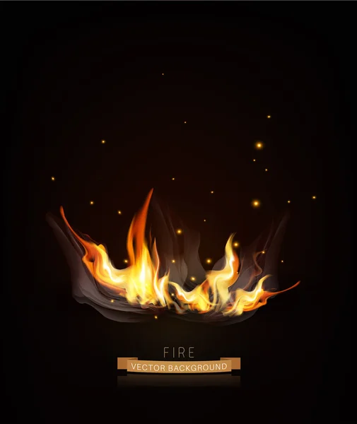 Vreugdevuur met brandende vonken — Stockvector