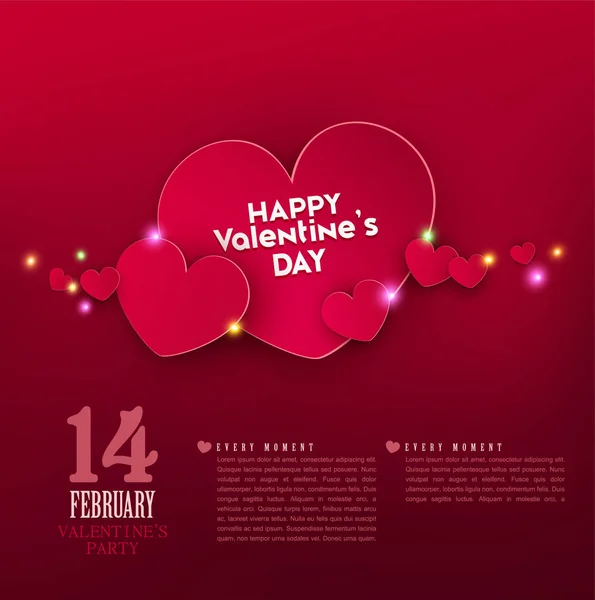 Slavnostní pozadí Valentýn. — Stockový vektor