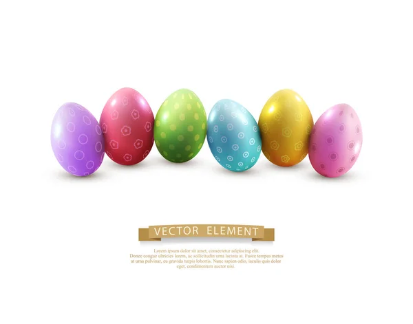 Satır Paskalya yortusu yumurta — Stok Vektör