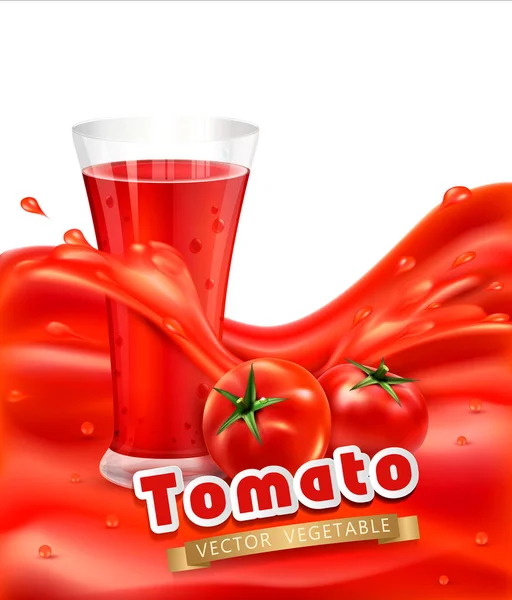 Verre de jus de tomate — Image vectorielle