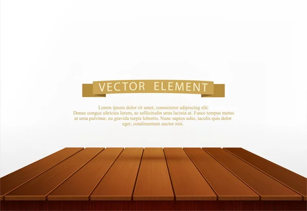 Vector wooden table isolated on white background. Element for de — Stock Vector