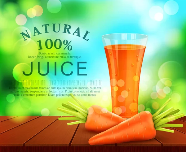 Glass of carrot juice — Stock Vector