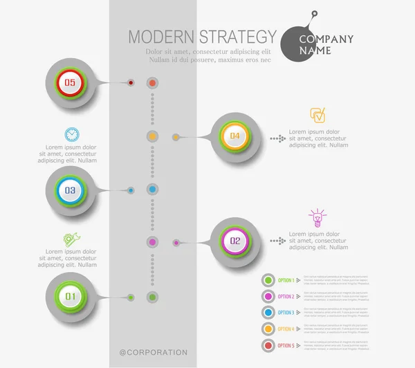 Modelli infografici multicolore — Vettoriale Stock