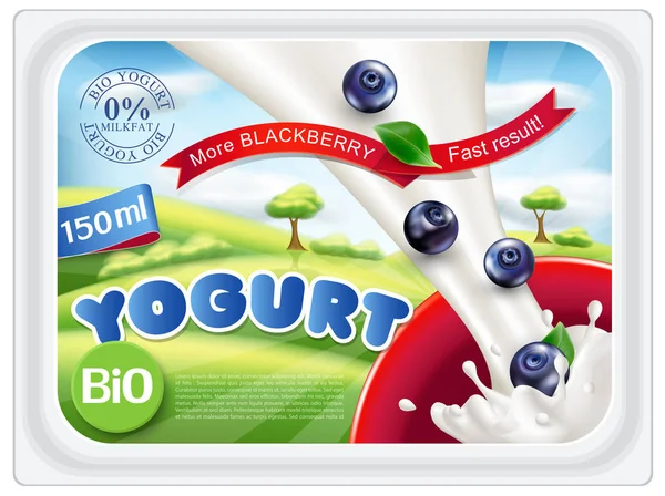 Modelo de adesivos para embalagem de iogurte — Vetor de Stock