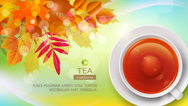 Taza de té negro — Vector de stock