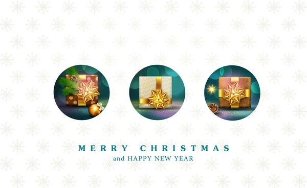 Ilustración vectorial para Feliz Navidad y Feliz Año Nuevo. Gre. — Vector de stock
