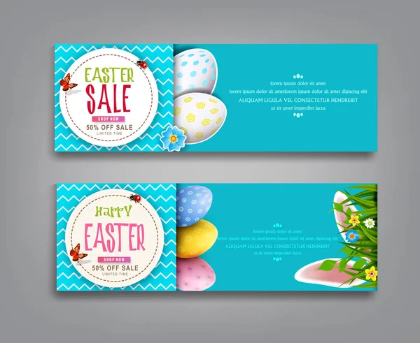 Easter vintage sale banners — Stock Vector