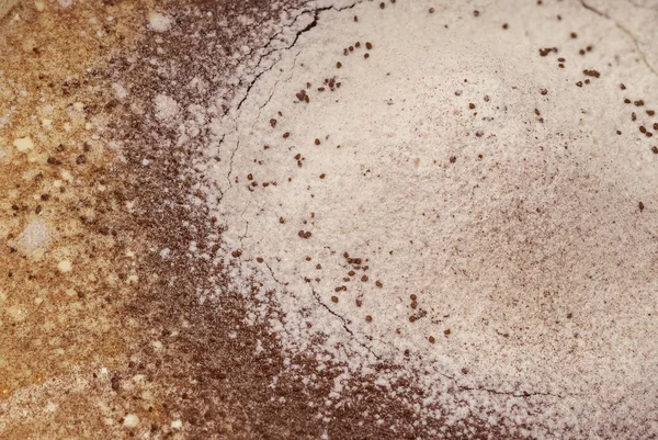Yiyecek geçmişi: un, kakao tozu, serpiştirilmiş. Üst görünüm. — Stok fotoğraf