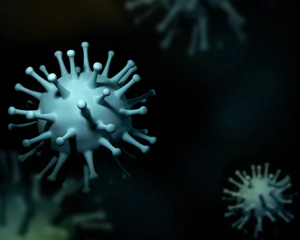 Ilustracja Renderuj Wirus Koronawirusowy Covid 2019 Ncov Rozprzestrzenia Się Pandemia — Zdjęcie stockowe