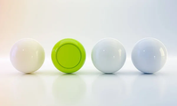 Abstract White Green Balls Tech Style Light Background Concept Show — Stock Photo, Image