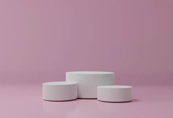 Rendered Illustration Pink Minimal Scene Podiumfor Cosmetic Product Presentation Abstract — Stock Photo, Image