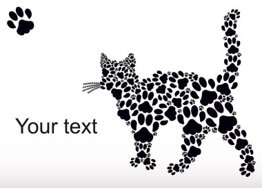 Siluet kedi kedi parça