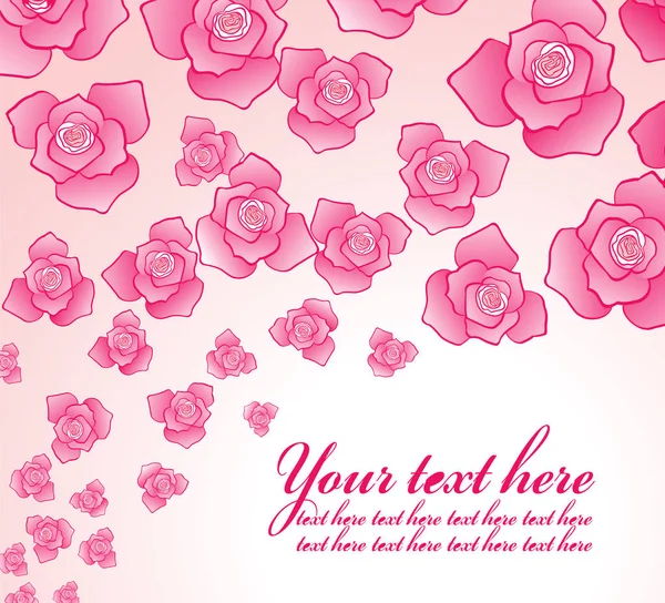 Háttér-val rózsaszín rózsa. — Stock Vector