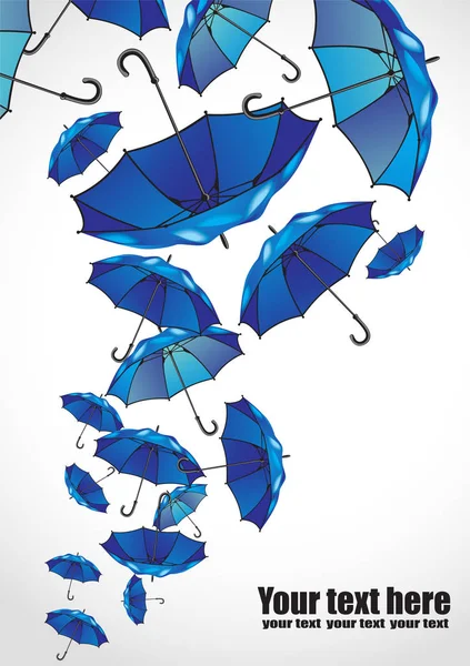 Conjunto de guarda-chuvas em branco — Vetor de Stock