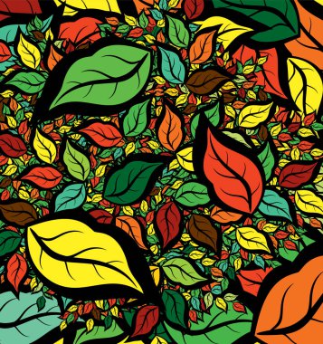 Renkli yaprakları arka plan. Sonbahar illüstrasyon