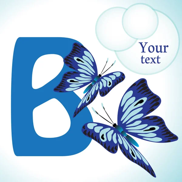 Αλφάβητο. Γράμμα B. πεταλούδα. — Διανυσματικό Αρχείο