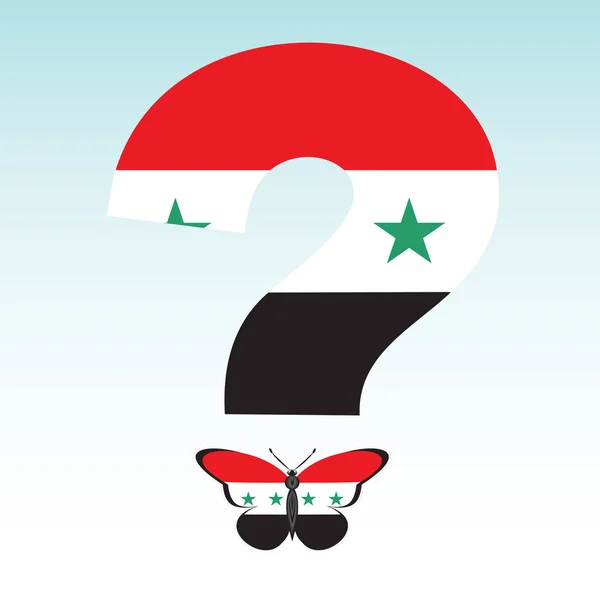 Бабочка с Сирией и сирийским вопросом — стоковый вектор