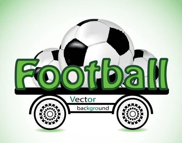 Camion încărcat cu bile de fotbal — Vector de stoc