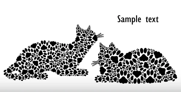 Sylwetki kotów z utworów kot — Wektor stockowy