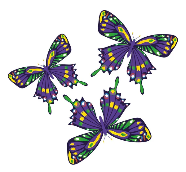 Conjunto de borboletas coloridas —  Vetores de Stock