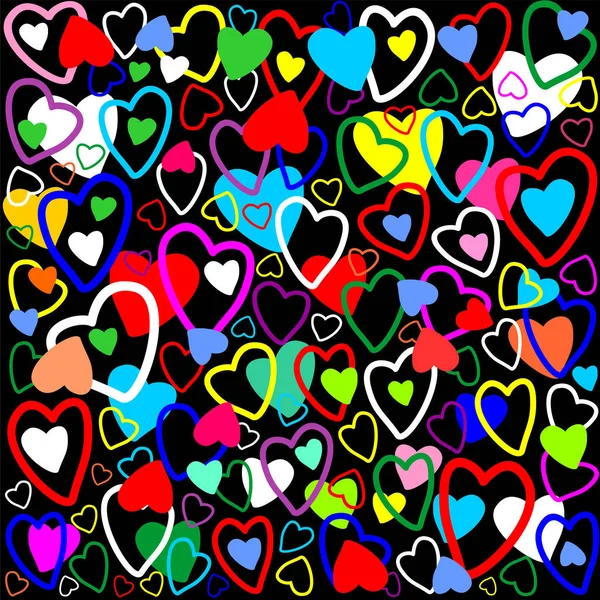 Hearts colorful background for design. — Stock Vector