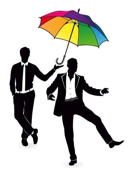 Ensemble de parapluies colorés — Image vectorielle