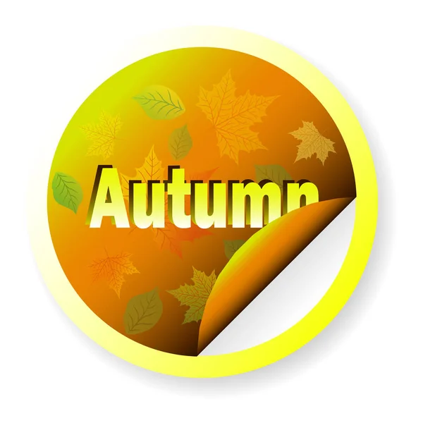 Banner Otoño en forma de círculo, aislado sobre blanco, con hojas de otoño. Plantilla a aplicar — Vector de stock