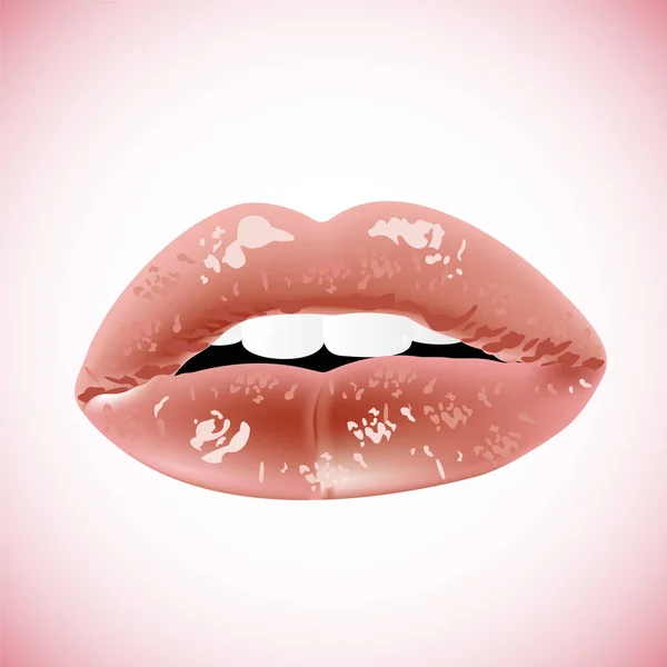 Fondo abstracto. Labios pintados sexy de las mujeres y dientes blancos. La silueta de la boca . — Archivo Imágenes Vectoriales