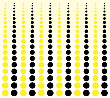 Arka plan sarı ve siyah daireler yaptı