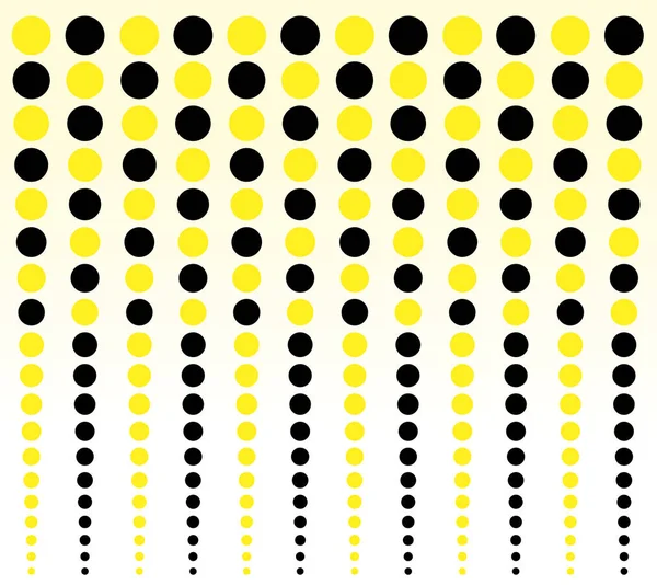 黄色と黒の円で作られた背景 — ストックベクタ