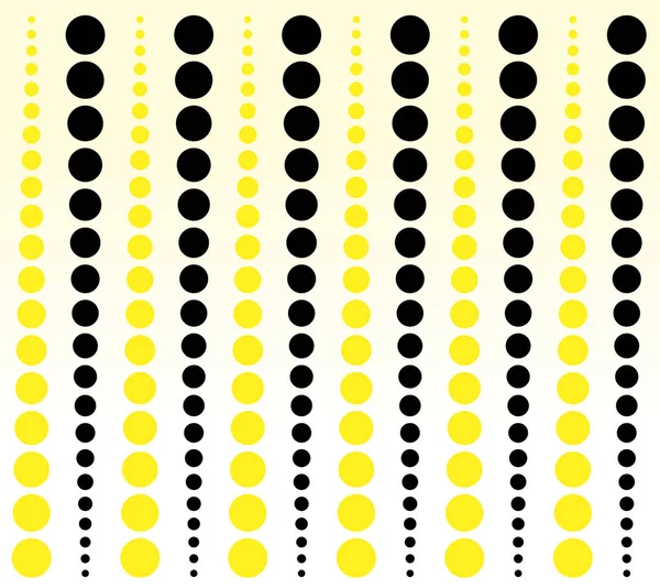 黄色と黒の円で作られた背景 — ストックベクタ