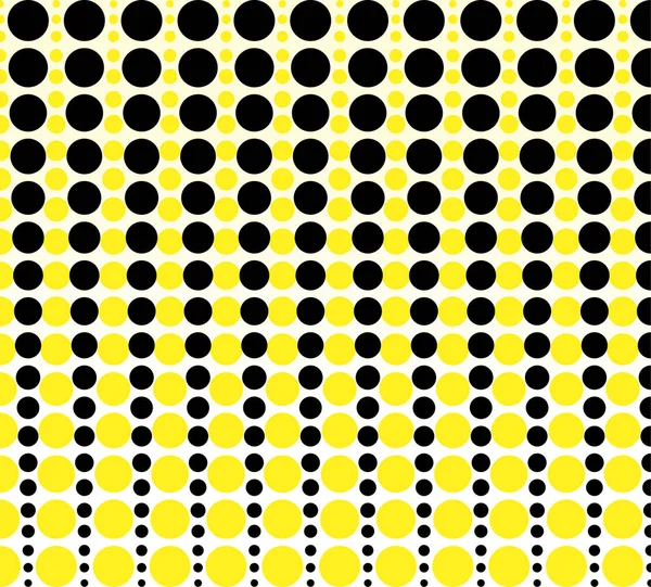 Hintergrund aus gelben und schwarzen Kreisen — Stockvektor