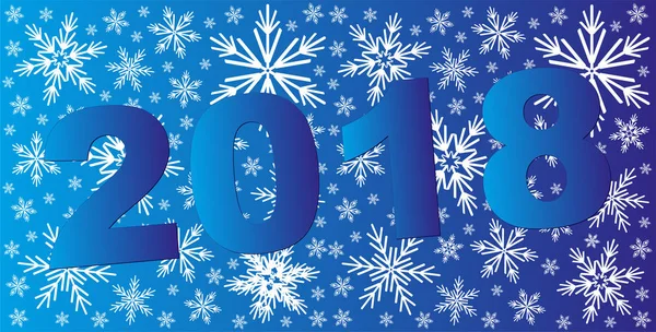 Noel mavi arka plan ile kar taneleri. 2018 arka plan kutlamak.