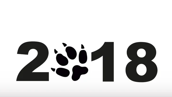 Symbol des Jahres 2018. Silhouette eines Hundes. — Stockvektor