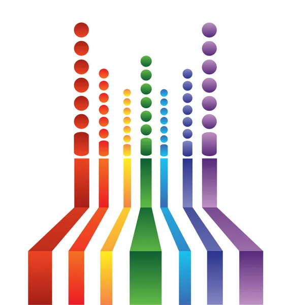 Abstrakter Hintergrund mit Streifen in Regenbogenfarben — Stockvektor