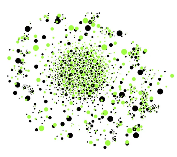 Набор зеленых и черных абстрактных кругов — стоковый вектор
