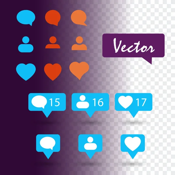Définir l'icône Réseau social — Image vectorielle