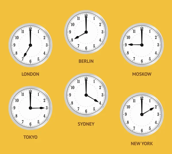 World time zones. — Stock Vector