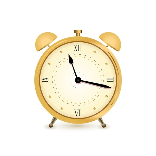 Gold alarm clock — Stock Vector