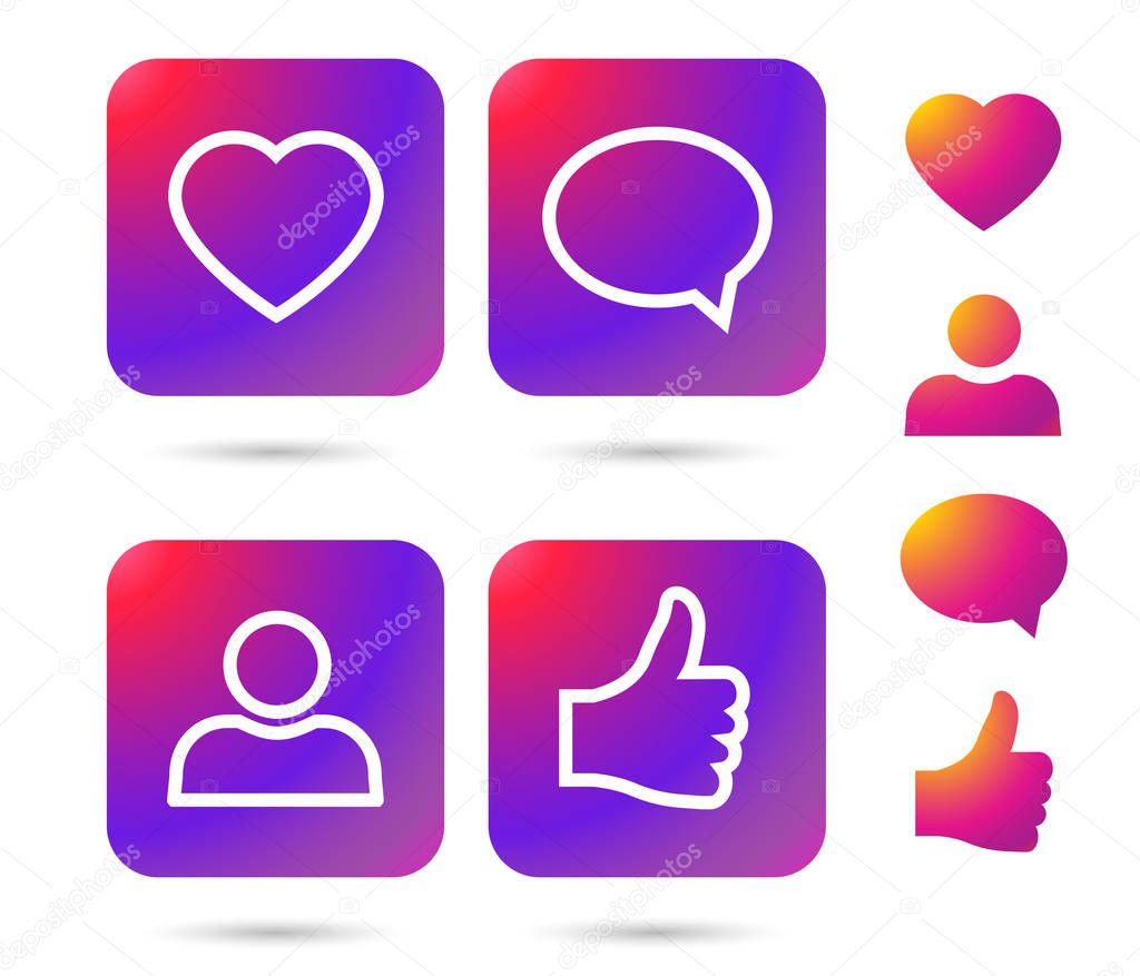 Color gradient icon template. illustration on white background for your social media