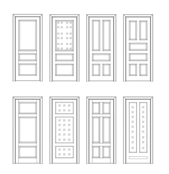 Set puerta Dibujo técnico — Vector de stock