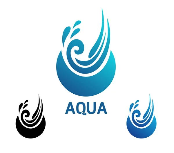 Design moderní aqua logo. — Stockový vektor