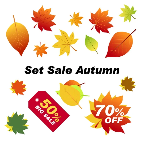 Nastavit prodej na podzim. Podzimní prvky pro bannery nebo plakáty. Au — Stockový vektor