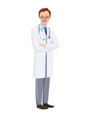 Doktor beyaz arkaplanda izole edildi