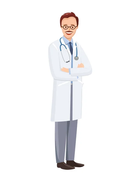 Docteur isolé sur fond blanc — Image vectorielle