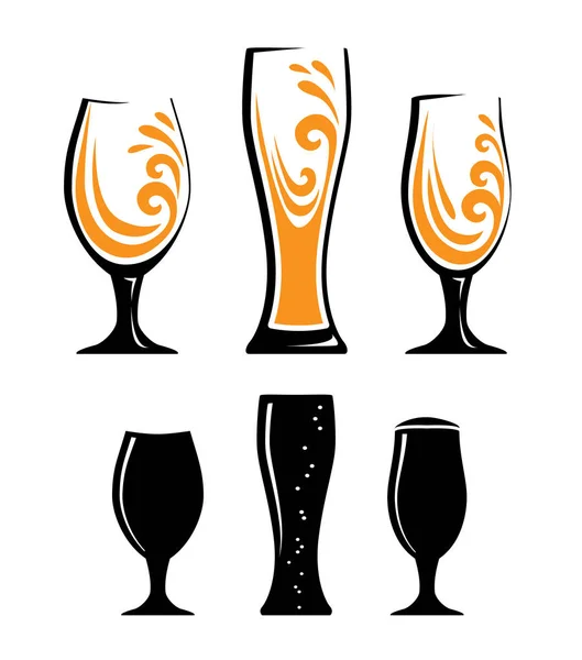 Glass of orange juice and black silhouettes — Stock Vector