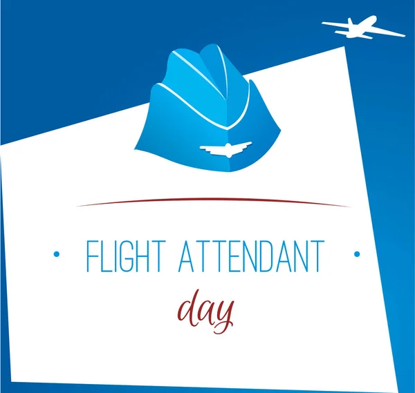 Card day flight attendant — Stock Vector