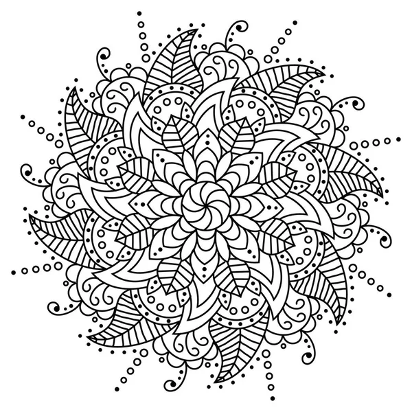 Çiçek Mandala. Dekoratif elemanlar. Boyama kitabı sayfası — Stok Vektör