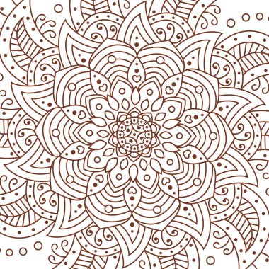 çiçek Mandala. Dekoratif elemanlar. Boyama kitabı sayfası