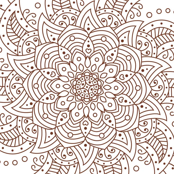 Mandala de flores. elementos decorativos. Libro para colorear página — Vector de stock